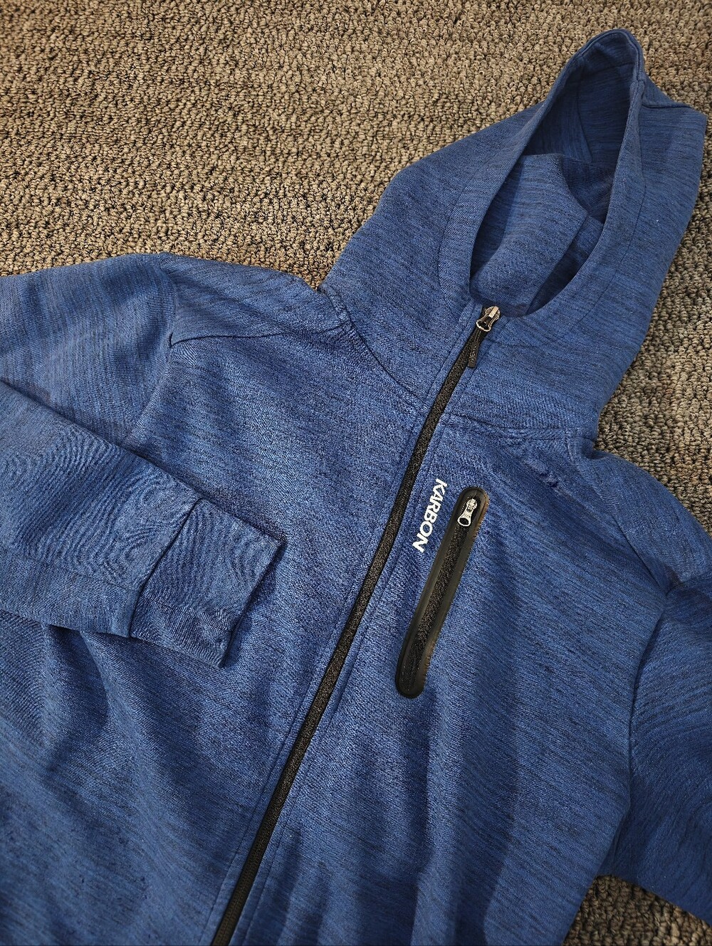 Karbon Men's Zippered Active Hoodie Size L
